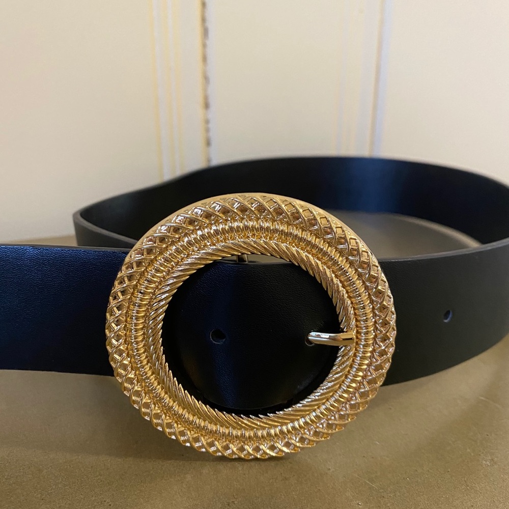 Black Belt with Gold Buckle